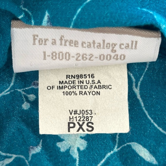 Vintage Coldwater Creek Blue Floral Print Collared Button Up Sundress Midi Dress - Picture 11 of 12